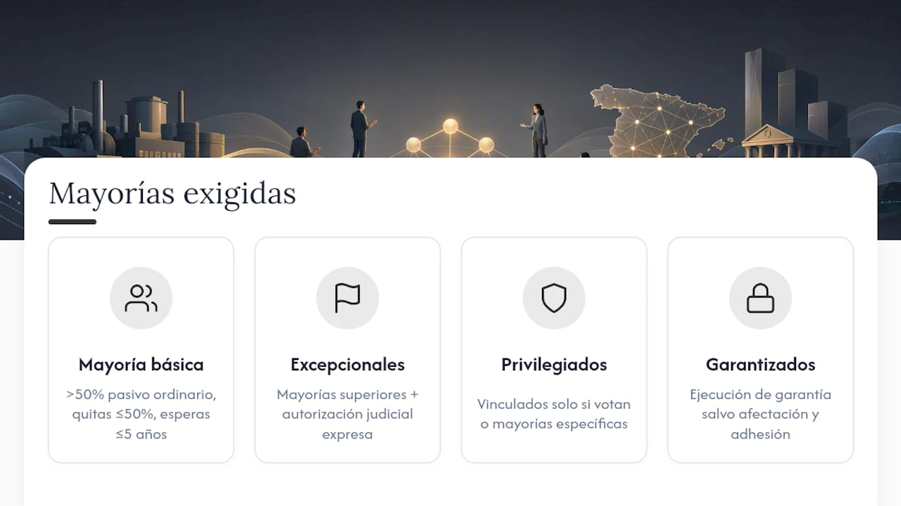 Esquema de mayorías necesarias para la aprobación del convenio