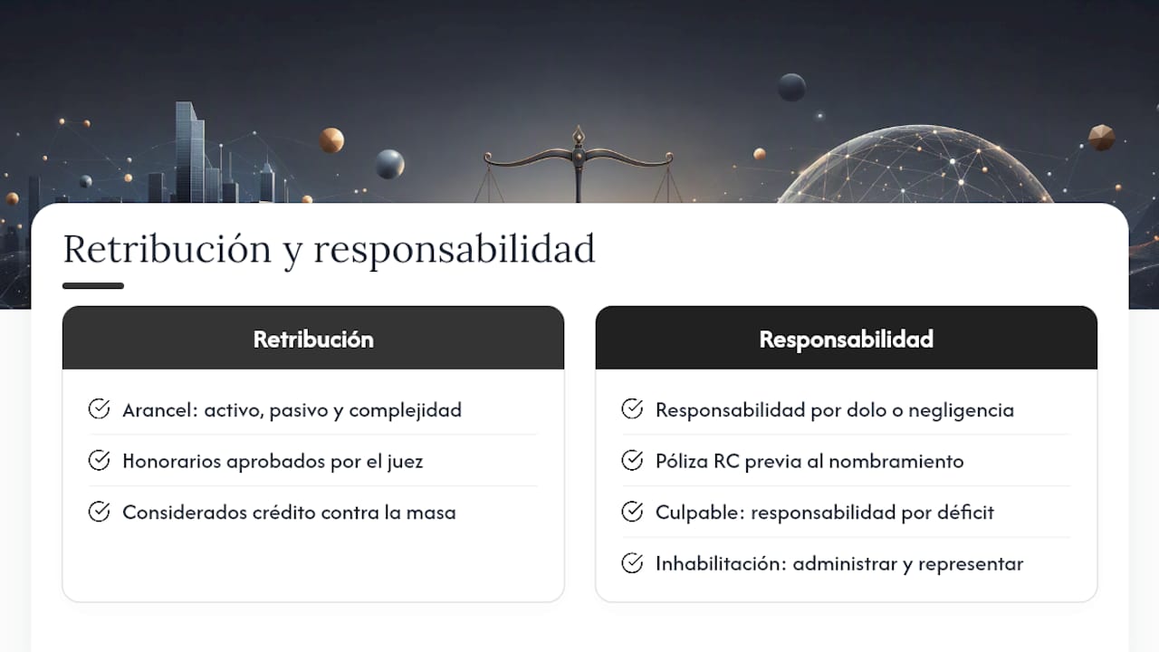 ¿Cuánto cobra el administrador concursal y qué responsabilidad tiene? — overview diagram