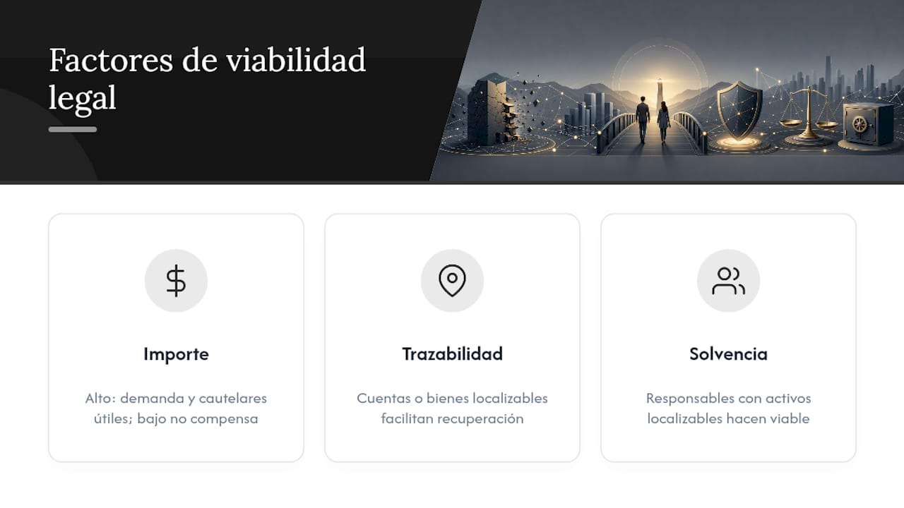 Factores a considerar para tomar acciones legales por fraude