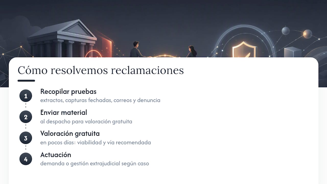 Experiencia del despacho: cómo vemos y resolvemos estas reclamaciones — overview diagram