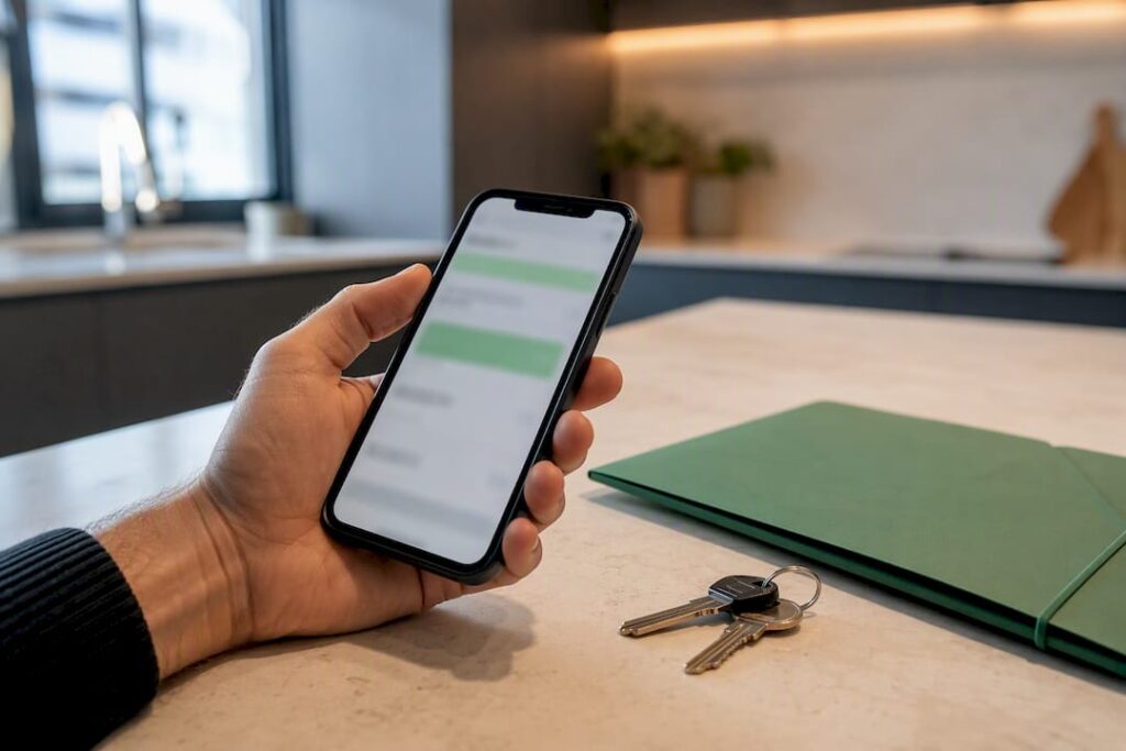 Mano verificando retiro de fondos