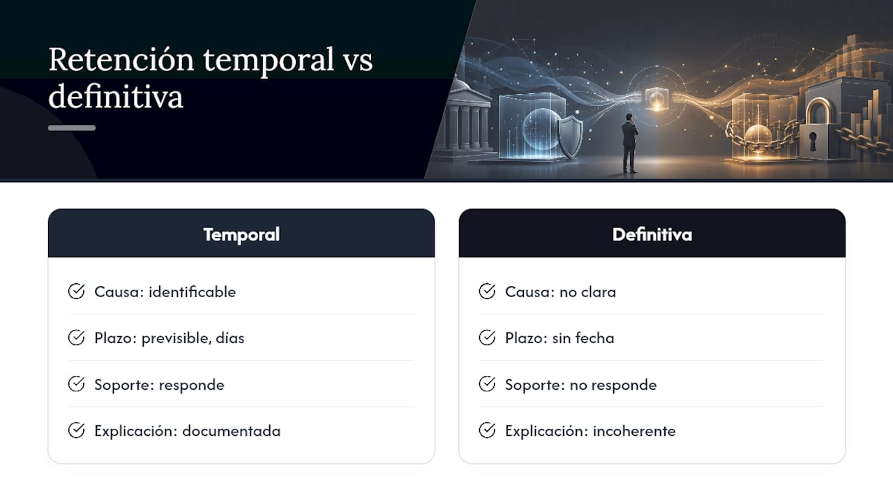 Comparación entre retención temporal y permanente
