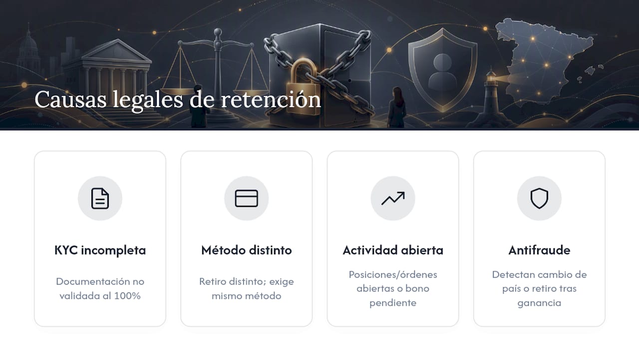 Por qué un broker puede retener fondos legalmente — overview diagram