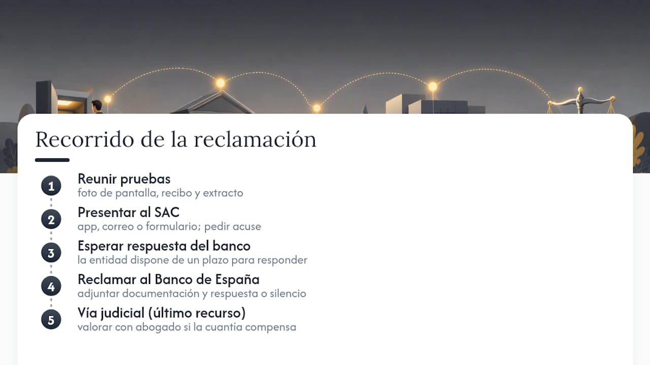 Procedimiento para solicitar una comisión bancaria