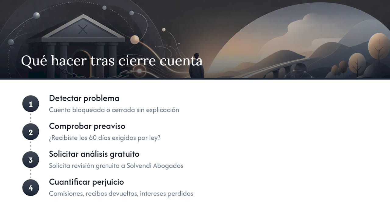 Procedimiento para reclamar el cierre de una cuenta