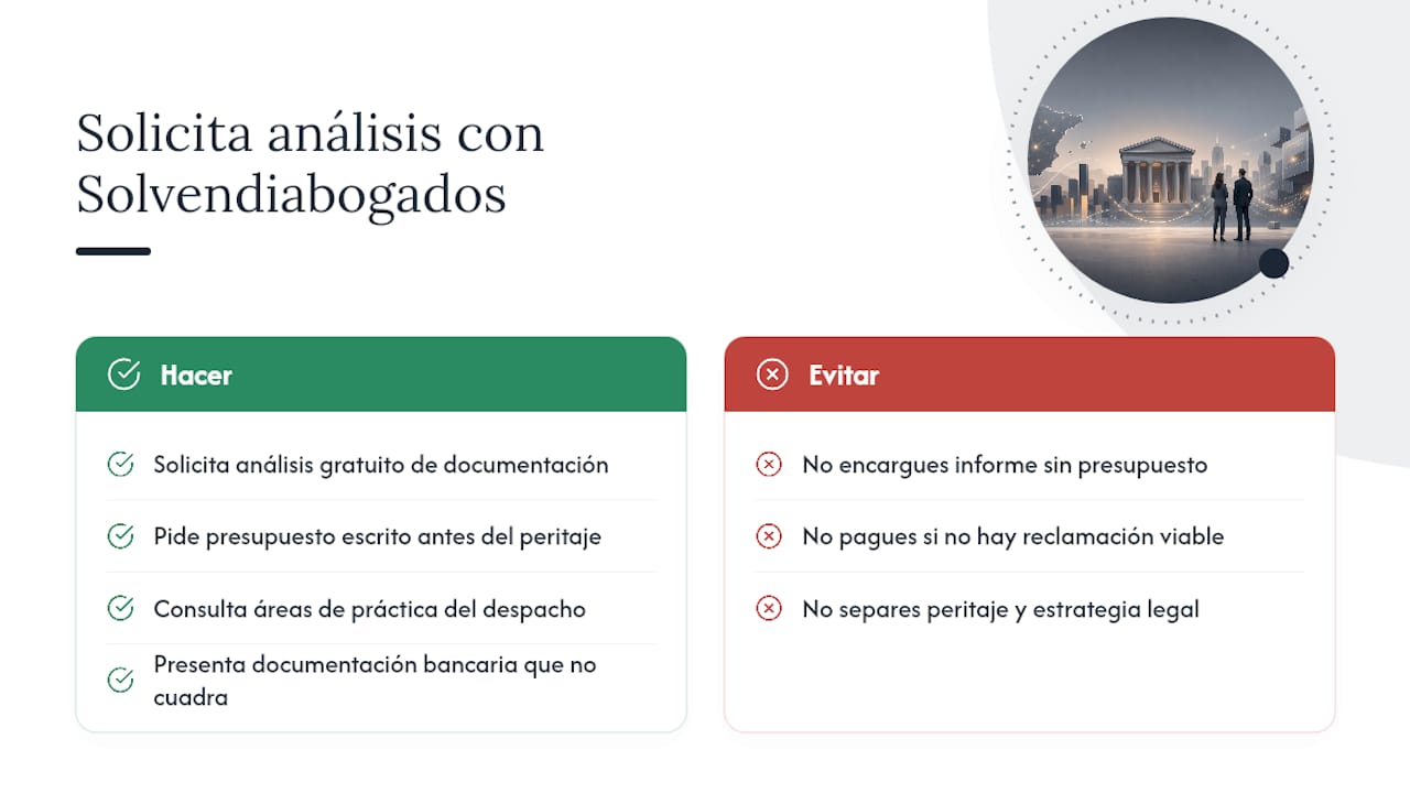 Solicita el análisis de tu caso con Solvendiabogados — overview diagram