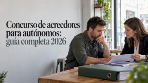 Trabajador por cuenta propia consultando sus deudas con una abogada