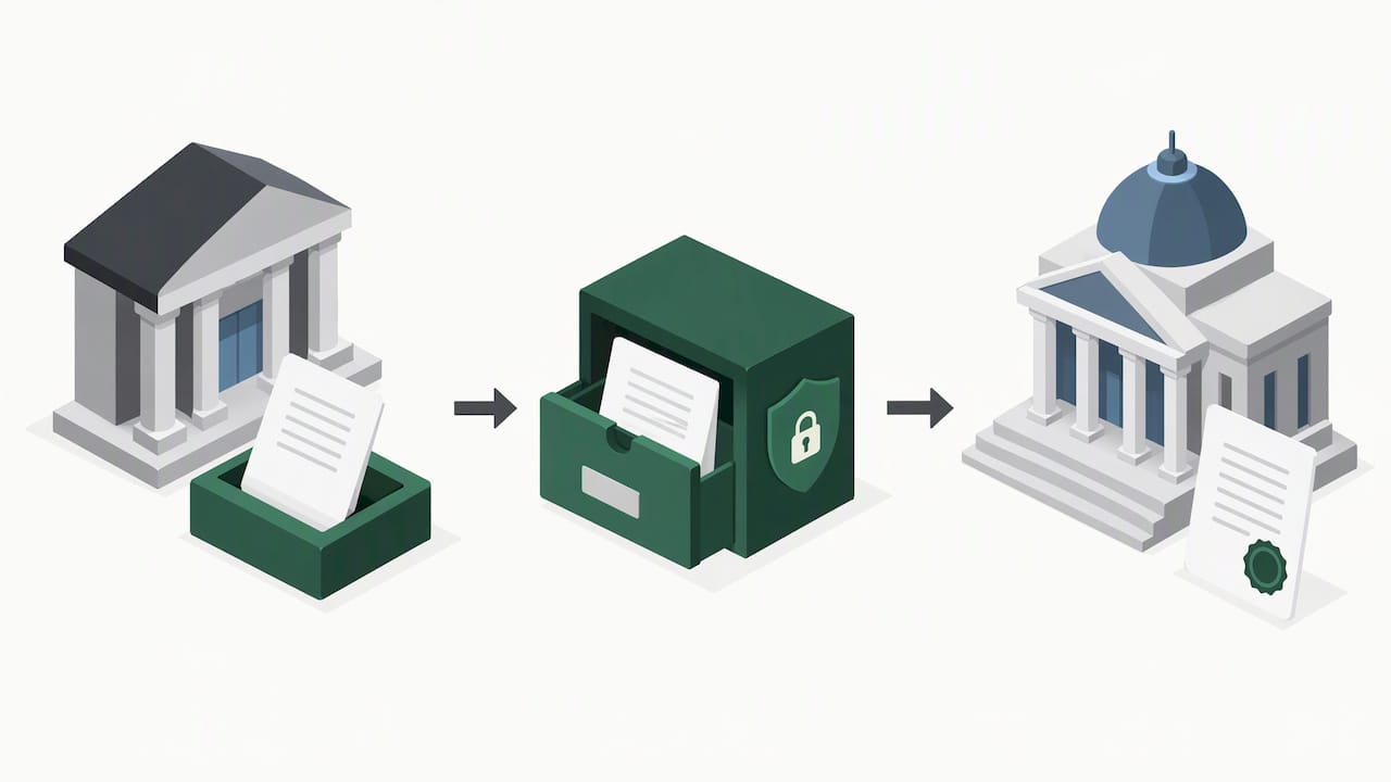 Copia sellada de la reclamación bancaria archivada