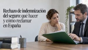 Persona analizando la negativa de indemnización