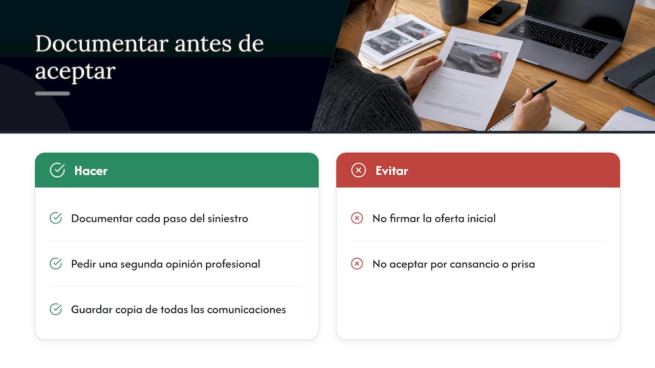 Por qué conviene documentar todo antes de aceptar una oferta — overview diagram