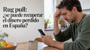 Inversor revisa su cartera de criptomonedas