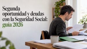 Autónomo clasifica documentos sobre deudas con la Seguridad Social