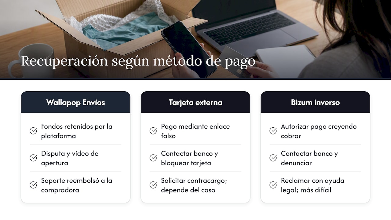 Tres métodos de pago y sus vías de reclamación