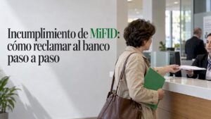 La clienta presenta una queja en el banco