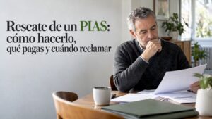 Hombre consulta documentos de rescate PIAS
